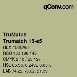 Code couleur: TruMatch - Trumatch 15-e5 | qconv.com