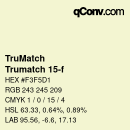 Código de color: TruMatch - Trumatch 15-f | qconv.com