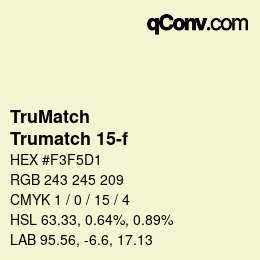 Code couleur: TruMatch - Trumatch 15-f | qconv.com