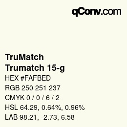 Color code: TruMatch - Trumatch 15-g | qconv.com