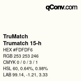 Color code: TruMatch - Trumatch 15-h | qconv.com