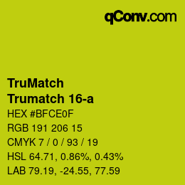 Color code: TruMatch - Trumatch 16-a | qconv.com