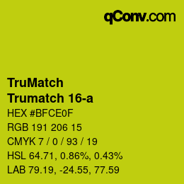 Code couleur: TruMatch - Trumatch 16-a | qconv.com
