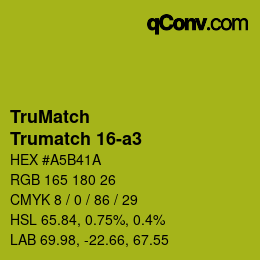 Código de color: TruMatch - Trumatch 16-a3 | qconv.com