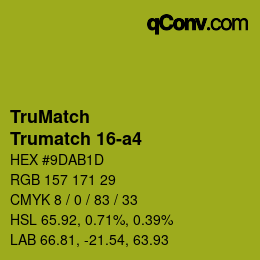 Color code: TruMatch - Trumatch 16-a4 | qconv.com