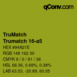 Código de color: TruMatch - Trumatch 16-a5 | qconv.com