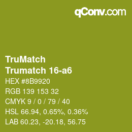 Código de color: TruMatch - Trumatch 16-a6 | qconv.com