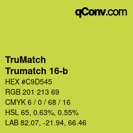 Code couleur: TruMatch - Trumatch 16-b | qconv.com