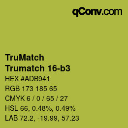 Color code: TruMatch - Trumatch 16-b3 | qconv.com