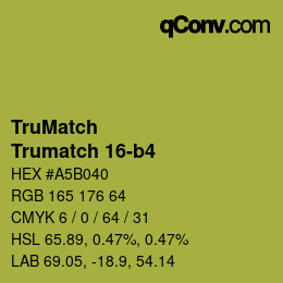 Color code: TruMatch - Trumatch 16-b4 | qconv.com