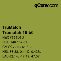 Color code: TruMatch - Trumatch 16-b6 | qconv.com