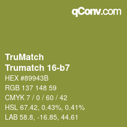 Farbcode: TruMatch - Trumatch 16-b7 | qconv.com