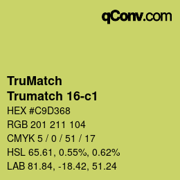 Código de color: TruMatch - Trumatch 16-c1 | qconv.com