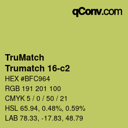 Código de color: TruMatch - Trumatch 16-c2 | qconv.com