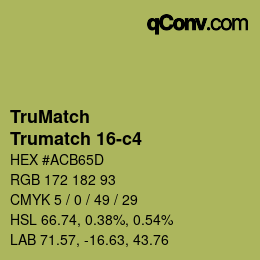 Color code: TruMatch - Trumatch 16-c4 | qconv.com