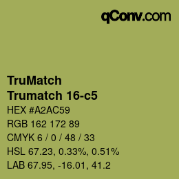 Código de color: TruMatch - Trumatch 16-c5 | qconv.com