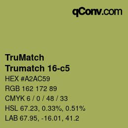 Code couleur: TruMatch - Trumatch 16-c5 | qconv.com
