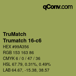 Code couleur: TruMatch - Trumatch 16-c6 | qconv.com