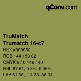 Color code: TruMatch - Trumatch 16-c7 | qconv.com