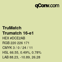 Farbcode: TruMatch - Trumatch 16-e1 | qconv.com