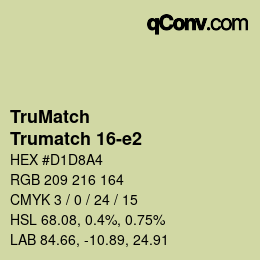 Color code: TruMatch - Trumatch 16-e2 | qconv.com