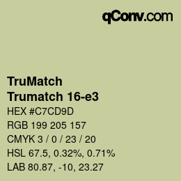 Color code: TruMatch - Trumatch 16-e3 | qconv.com