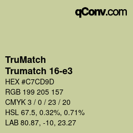 Código de color: TruMatch - Trumatch 16-e3 | qconv.com