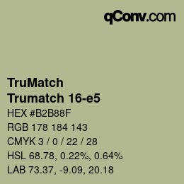 Farbcode: TruMatch - Trumatch 16-e5 | qconv.com