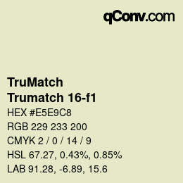 Color code: TruMatch - Trumatch 16-f1 | qconv.com