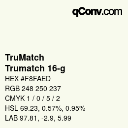 Código de color: TruMatch - Trumatch 16-g | qconv.com