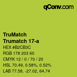 Color code: TruMatch - Trumatch 17-a | qconv.com