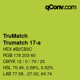 Color code: TruMatch - Trumatch 17-a | qconv.com