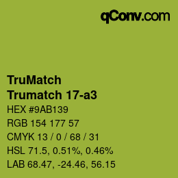 Color code: TruMatch - Trumatch 17-a3 | qconv.com