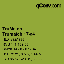 Color code: TruMatch - Trumatch 17-a4 | qconv.com