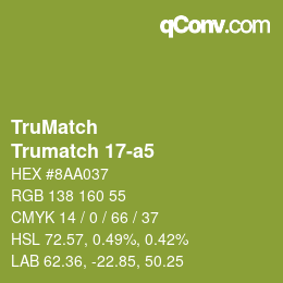 Code couleur: TruMatch - Trumatch 17-a5 | qconv.com