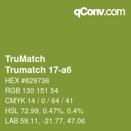Código de color: TruMatch - Trumatch 17-a6 | qconv.com