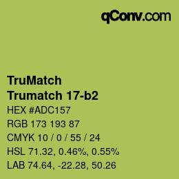 Code couleur: TruMatch - Trumatch 17-b2 | qconv.com