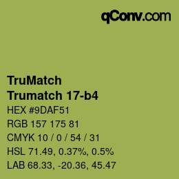 Code couleur: TruMatch - Trumatch 17-b4 | qconv.com