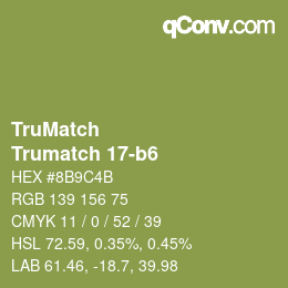 Code couleur: TruMatch - Trumatch 17-b6 | qconv.com