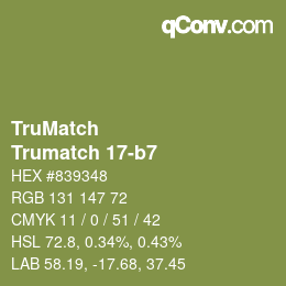 Code couleur: TruMatch - Trumatch 17-b7 | qconv.com