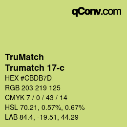 カラーコード: TruMatch - Trumatch 17-c | qconv.com