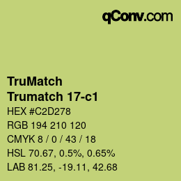 Color code: TruMatch - Trumatch 17-c1 | qconv.com