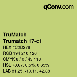 Código de color: TruMatch - Trumatch 17-c1 | qconv.com