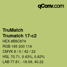 Code couleur: TruMatch - Trumatch 17-c2 | qconv.com