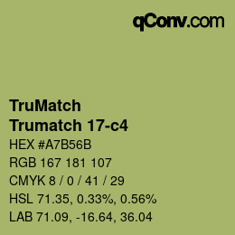 Color code: TruMatch - Trumatch 17-c4 | qconv.com