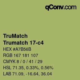 Code couleur: TruMatch - Trumatch 17-c4 | qconv.com