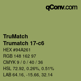 Color code: TruMatch - Trumatch 17-c6 | qconv.com