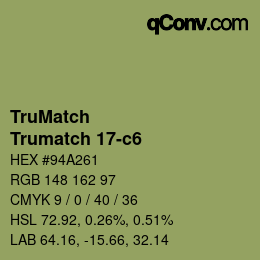 Code couleur: TruMatch - Trumatch 17-c6 | qconv.com