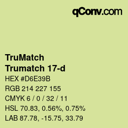 Color code: TruMatch - Trumatch 17-d | qconv.com