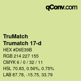 Code couleur: TruMatch - Trumatch 17-d | qconv.com